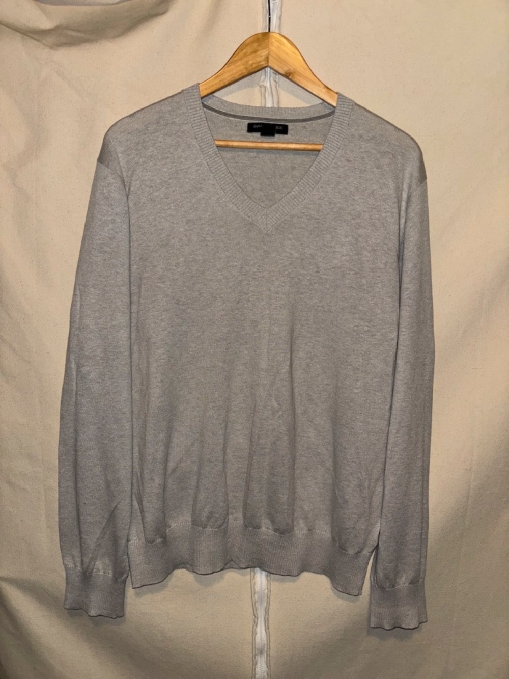 Men's Banana Republic Silk Linen V-neck Sweater LG Grey